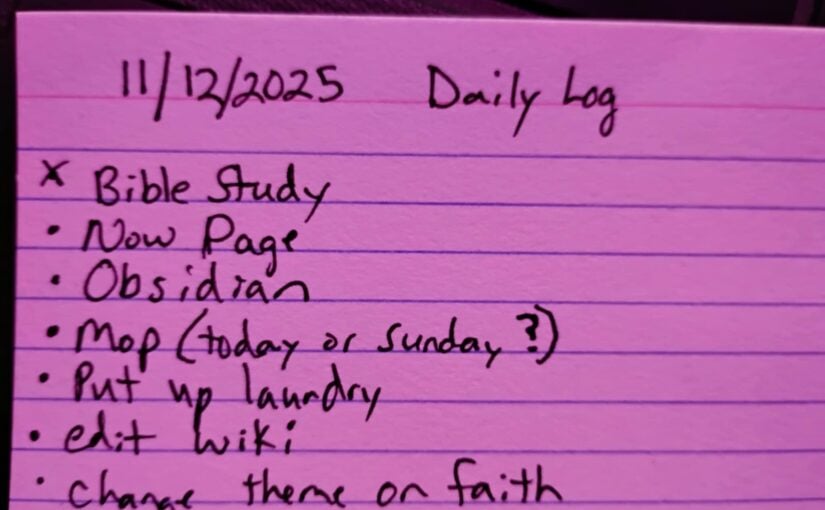 Bullet Journaling on Index Cards